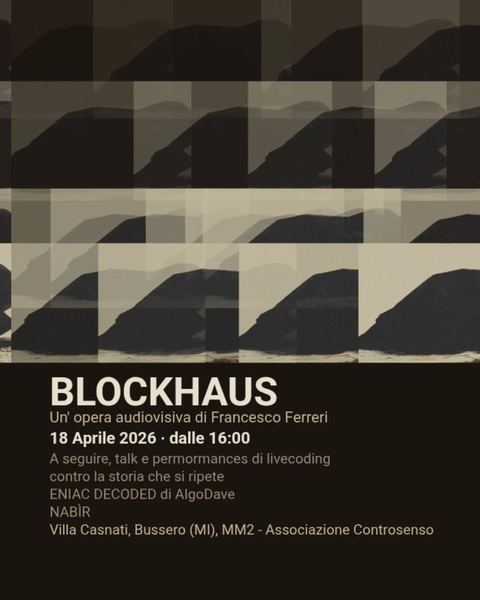 Locandina con il programma di Blockhaus, aprile 2026
