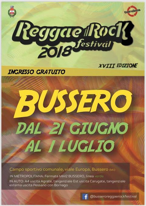 Manifesto della diciottesima edizione del Reggae Rock Festival, 2018